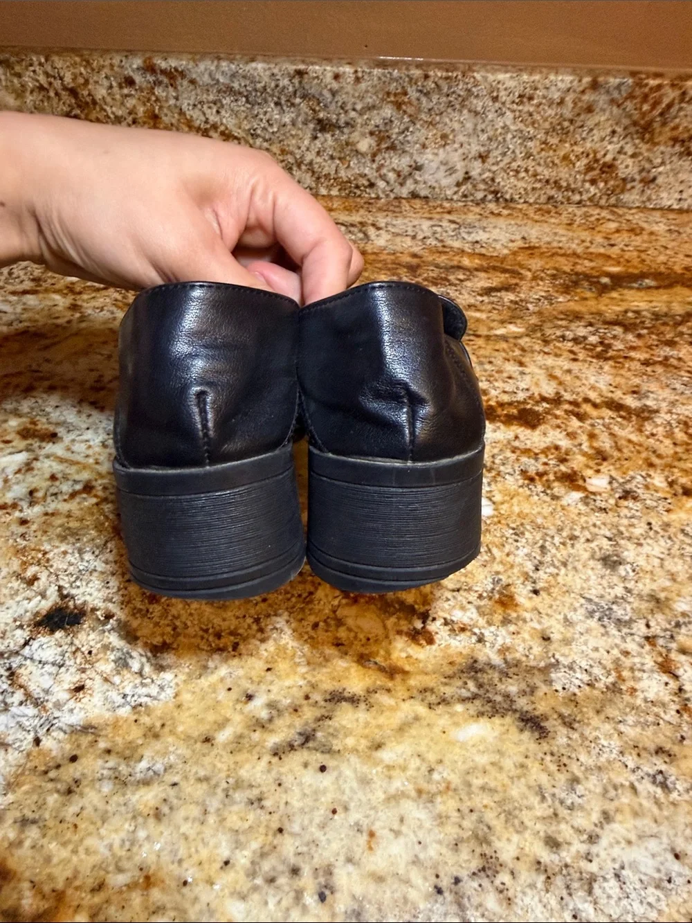 Miu Miu Black Leather Loafers with Brushed Gold Bit